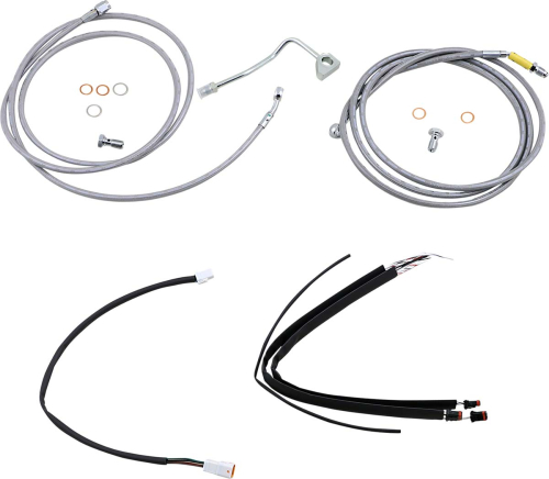Burly Brand - Burly Brand Handlebar Cable/Line Install Kit - Stainless Steel - B30-1233