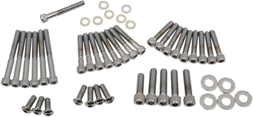 Drag Specialties - Drag Specialties Cam, Primary, Trans, Inspection, Derby Cover Chrome Socket-Head Bolt Set - Knurled - MK188