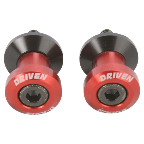 Driven Racing - Driven Racing 10mm Swingarm D Axis Spools - Black/Red - DXS-10.1 RD