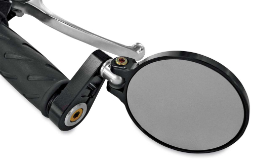 Joker Machine - Joker Machine Folding Bar End Mirror - 2 1/4in. Round - Black Anodized - 09-302B