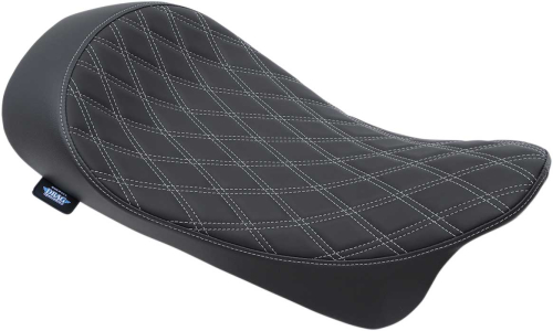 Drag Specialties - Drag Specialties Low-Profile Solo Seat - Double Diamond - Silver - 0801-1153