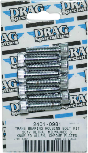 Drag Specialties - Drag Specialties Transmission Bearing Housing Bolt Kit - Knurled - 2401-0981