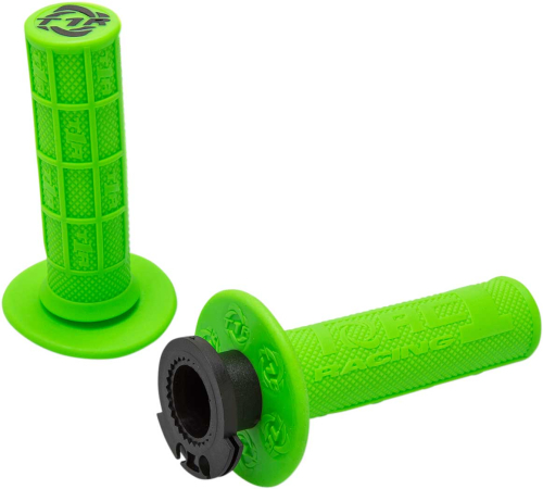 TORC1 Racing - TORC1 Racing Defy MX Lock-On Half Waffle Grips - Green - 3750-0802