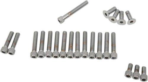 Drag Specialties - Drag Specialties Cam, Primary, Inspection, Derby Cover Socket-Head Bolt Set - Knurled - Chrome - MK136