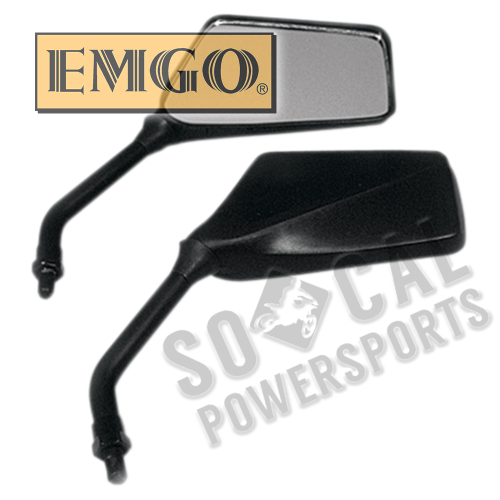 Emgo - Emgo Universal Rectangular Mirror - Trimline - 5in. Stem- 10mm Thread - 20-97120