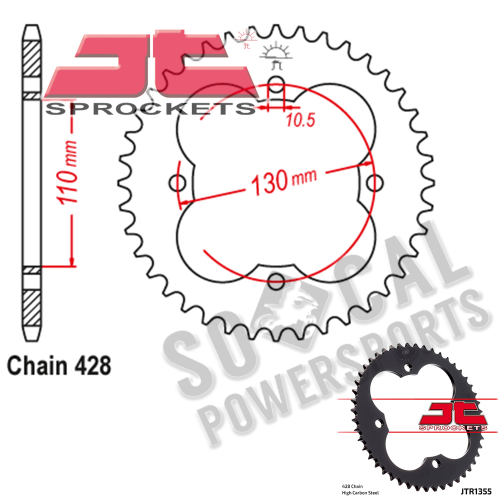 JT Sprockets - JT Sprockets Steel Rear Sprocket - 50T - JTR1355.50