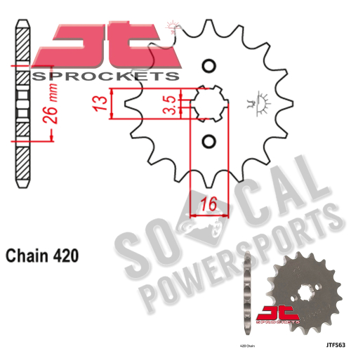 JT Sprockets - JT Sprockets Steel Front Sprocket - 14T - JTF563.14