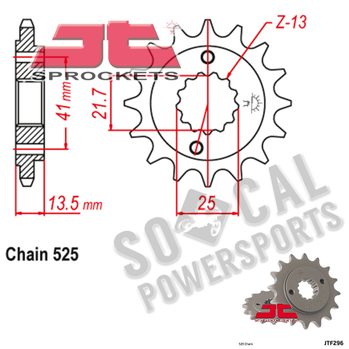 JT Sprockets - JT Sprockets Steel Front Sprocket - 16T - JTF296.16