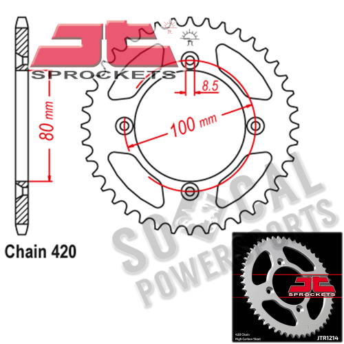 JT Sprockets - JT Sprockets Steel Rear Sprocket - 36T - JTR1214.36