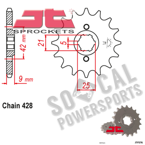 JT Sprockets - JT Sprockets Steel Front Sprocket - 18T - JTF576.18