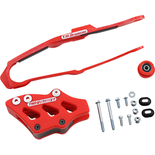 T.M. Designworks - T.M. Designworks Dirt Cross Multi-Purpose Chain Slide-N-Guide Kit FE2 Guide - Red - DCK-OR15-RD