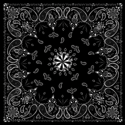 Zan Headgear - Zan Headgear Bandanna - B001 - Paisley Black - OSFM