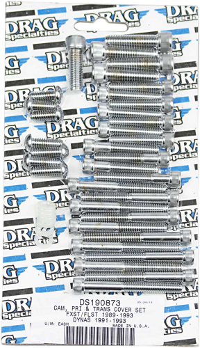 Drag Specialties - Drag Specialties Cam, Primary, Trans, Inspection, Derby Cover Chrome Socket-Head Bolt Set - Knurled - MK197