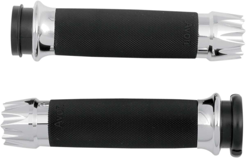 Avon Grips - Avon Grips Excalibur Custom Grips - Chrome - CC-85-CH-FL-EX