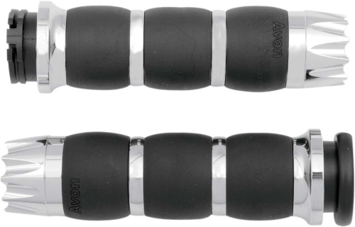 Avon Grips - Avon Grips Excalibur Velvet Air Grips - Chrome - AIR-93-EX