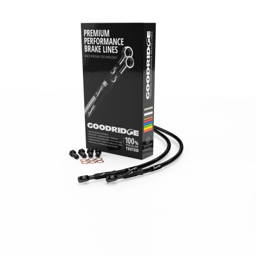 Goodridge - Goodridge GR Powersports SS Rear Brake Line Kit - Black Stainless Steel - Black - KW1032-1RCBK-BK