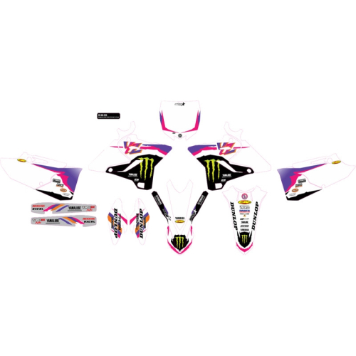 DCOR - DCOR Retro Star Racing Monster Energy Complete Graphics Kit - White Background - 20-50-235