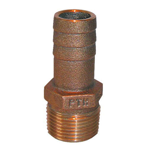 GROCO - GROCO 1" NPT x 1" ID Bronze Pipe to Hose Straight Fitting