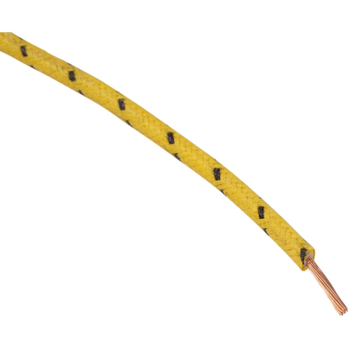 Namz - Namz 16-Gauge Cloth Braided Wire - Yellow with Black Tracer - NCBW-40