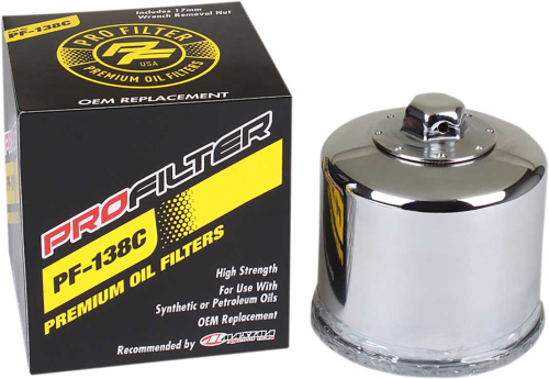 Pro Filter - Pro Filter Premium Oil Filter - Chrome - PF-138C