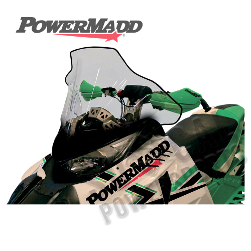 Powermadd - Powermadd Cobra Windshield - 17in. - Clear/Black Graphics - 10203010