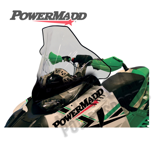 Powermadd - Powermadd Cobra Windshield - 19in. - Clear/Black Graphics - 10204010