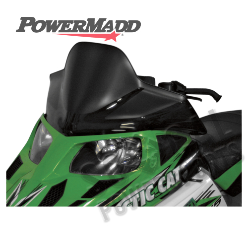 Powermadd - Powermadd Cobra Windshield - 14.75in. - Black/Black Graphics - 10291010