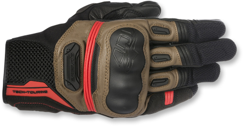 Alpinestars - Alpinestars Highlands Gloves - 3566617-1813-2X - Black/Tobacco Brown/Red - 2XL