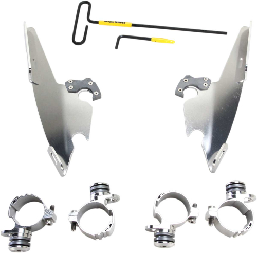Memphis Shades - Memphis Shades Trigger-Lock Mount Kit for Fats/Slim Windshields - Polished - MEK2001