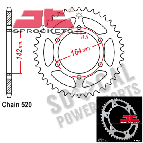 JT Sprockets - JT Sprockets Steel Rear Sprocket - 46T - JTR1068.46