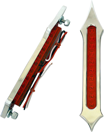 Accutronix - Accutronix Tribal LED Bag Lights - Chrome - Red Lens - BL01-LSC