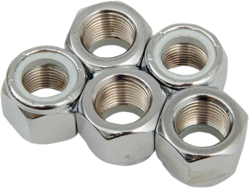 Drag Specialties - Drag Specialties Chrome Nylon Insert Nuts - 5/8in.-18 - MPB281