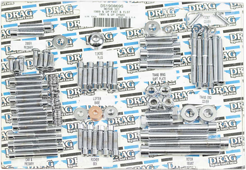 Drag Specialties - Drag Specialties Complete Motor Chrome Socket-Head Bolt Set - Smooth - MK223S