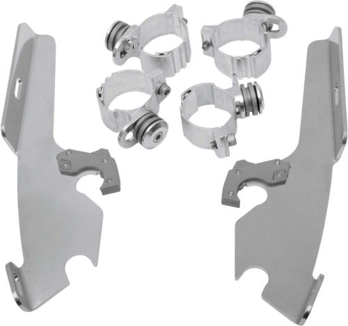 Memphis Shades - Memphis Shades Trigger-Lock Mount Kit for Fats/Slim Windshields - Polished - MEM8973