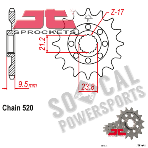 JT Sprockets - JT Sprockets Steel Front Sprocket - 15T - JTF1441.15