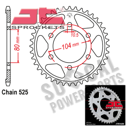 JT Sprockets - JT Sprockets Steel Rear Sprocket - 42T - JTR1489.42