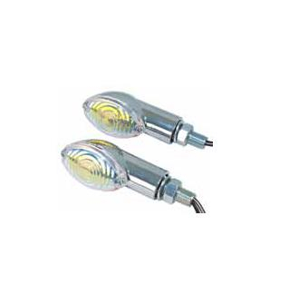 Emgo - Emgo Mini-Stem Cateye Deco Lights - Chrome Housing/Neon Lights - 61-66254