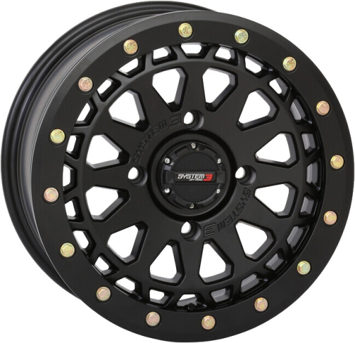 System 3 - System 3 SB-6 Beadlock Wheel - 15x7 - 4+3 (10mm) - 4/156 - Matte Black - 15S3-6555