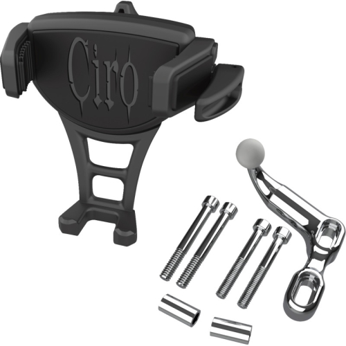 Ciro - Ciro Constrictor Phone Holder - - Black - Chrome Offset Perch Mount - 50350