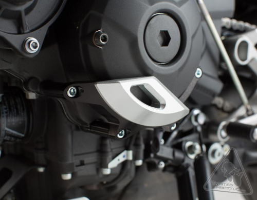 SW-MOTECH - SW-MOTECH Engine Case Slider for Yamaha FJ-09, FZ-09, & XSR900 Stator Cover - Black/Silver - MSS.06.599.10100