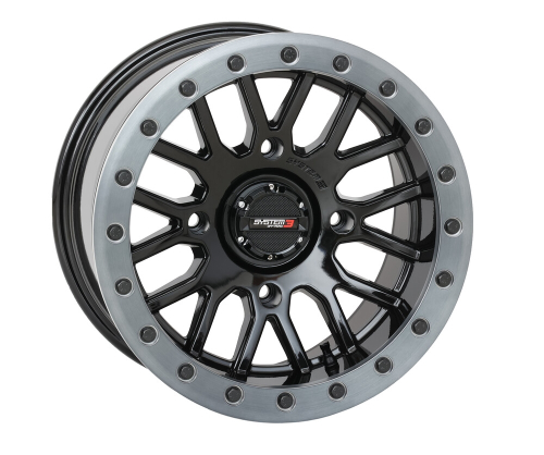 System 3 - System 3 SB-9 Beadlock Wheel - 15x9 - 5+4 - 4/137 - Gloss Black - 15S3-9137