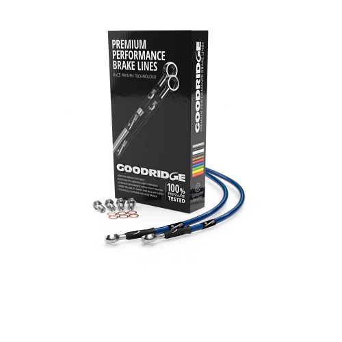 Goodridge - Goodridge GR Powersports SS Rear Brake Line Kit - Stainless Steel - Electric Blue - AP1013-1RC-EB