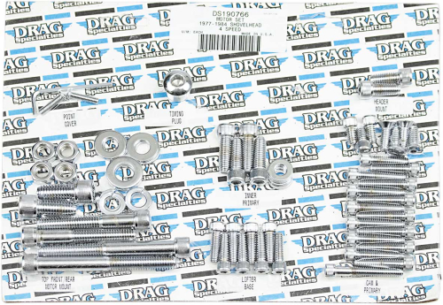 Drag Specialties - Drag Specialties Motor Socket-Head Bolt Set - Knurled - Chrome - MK109