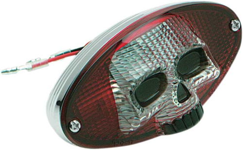 Drag Specialties - Drag Specialties 3-D Skull Taillight - Red/Clear - 12-0403RCR-BC3