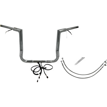 Fat Baggers, Inc. - Fat Baggers, Inc. 1-1/2in. Plug and Play EZ Install Flat Top Handlebar Kit - Chrome - 601214