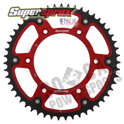 Supersprox - Supersprox Stealth Rear Sprocket - 51T - RST-210-51-RED