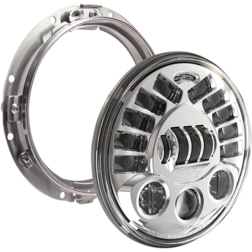J.W. Speaker - J.W. Speaker 7in. 8790 LED Adaptive 2 Headlight with Mounting Ring - Chrome - 0555061