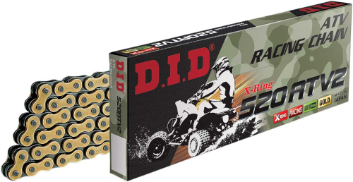 D.I.D - D.I.D 520 ATV2 X-Ring Chain - 100 Links - Gold - D18520ATV2100
