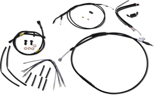 Burly Brand - Burly Brand Extended Cable/Brake Line Kit for 16in. Gorilla Handleblars - Black - B30-1216
