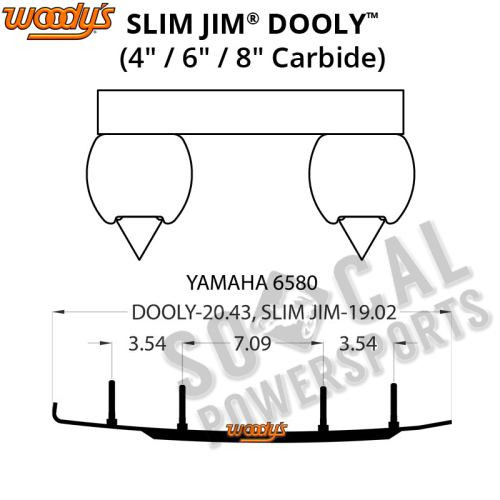 Woodys - Woodys Dooly Carbide Wear Rods - 8in. - DY8-6580